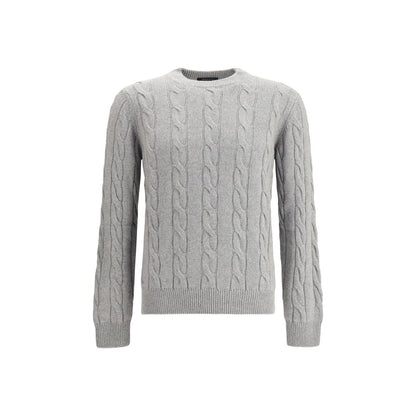 Aragona Cashmere-Pullover mit Rundhalsausschnitt und Flechteffekt