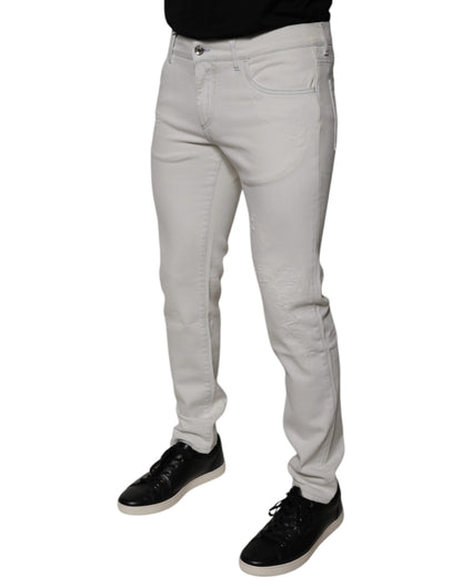 Dolce &amp; Gabbana Weiße Skinny-Jeans aus Baumwollstretch für Herren