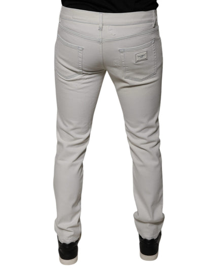 Dolce &amp; Gabbana Weiße Skinny-Jeans aus Baumwollstretch für Herren