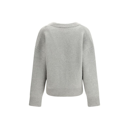Ami Paris Gray Alpaca Vicugna Pacos Cardigan
