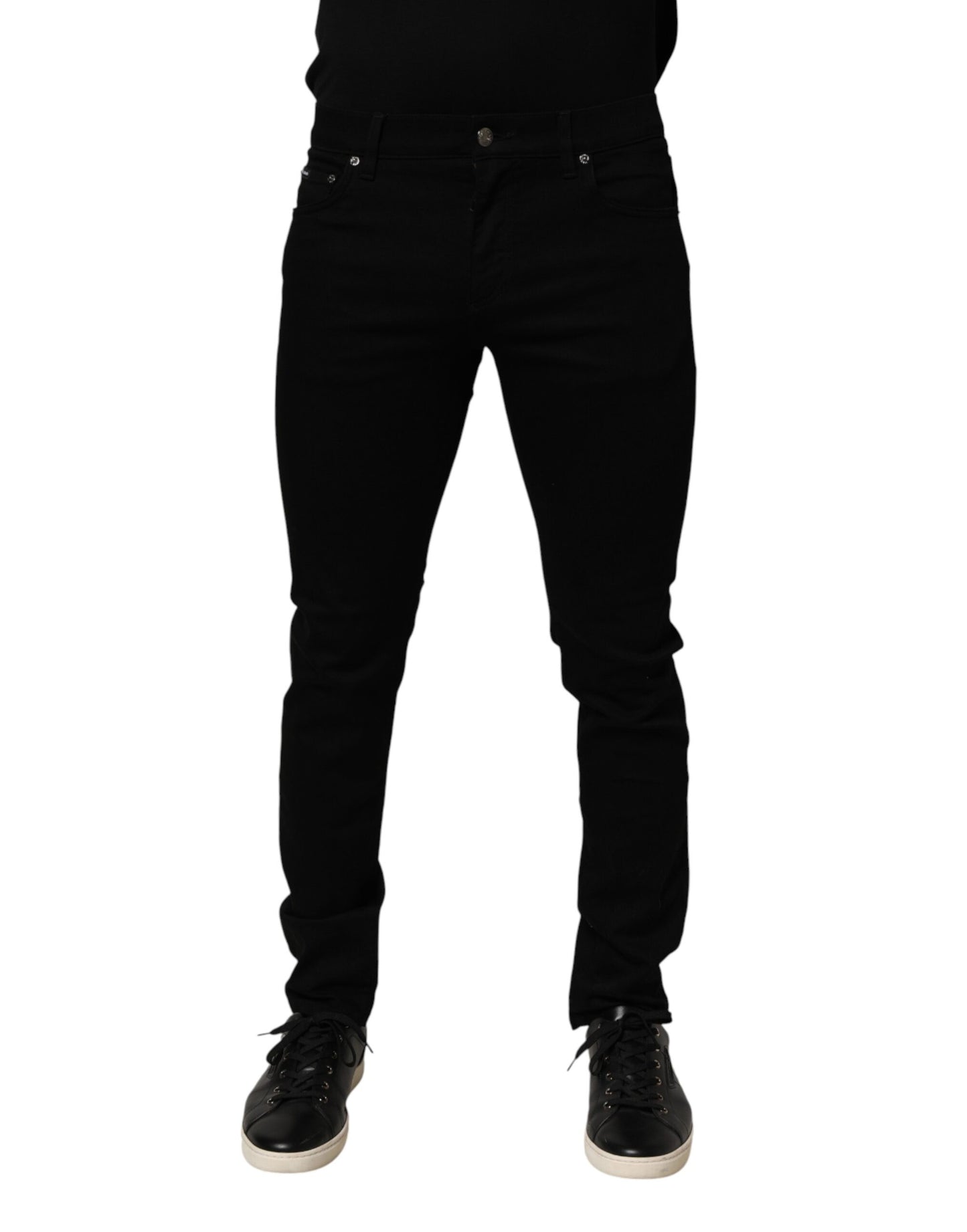 Dolce &amp; Gabbana – Schwarze Slim Fit-Jeans aus Baumwollstretch für Herren