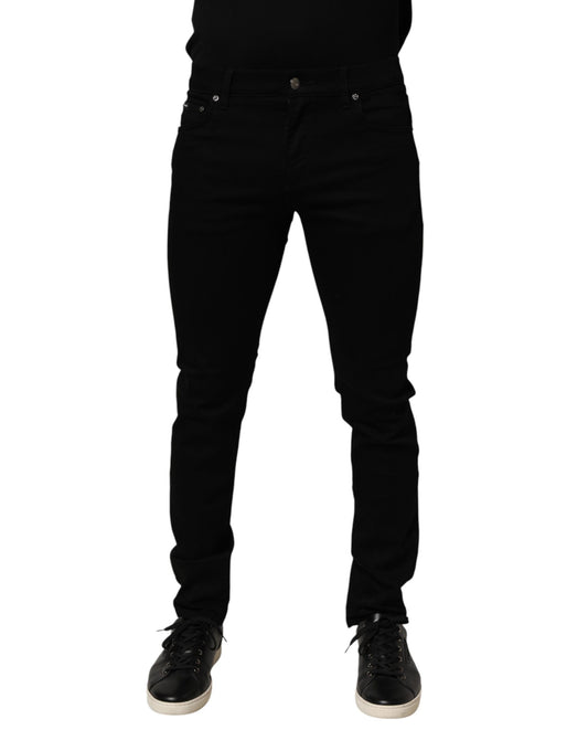 Dolce &amp; Gabbana – Schwarze Slim Fit-Jeans aus Baumwollstretch für Herren
