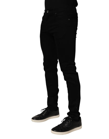 Dolce &amp; Gabbana – Schwarze Slim Fit-Jeans aus Baumwollstretch für Herren