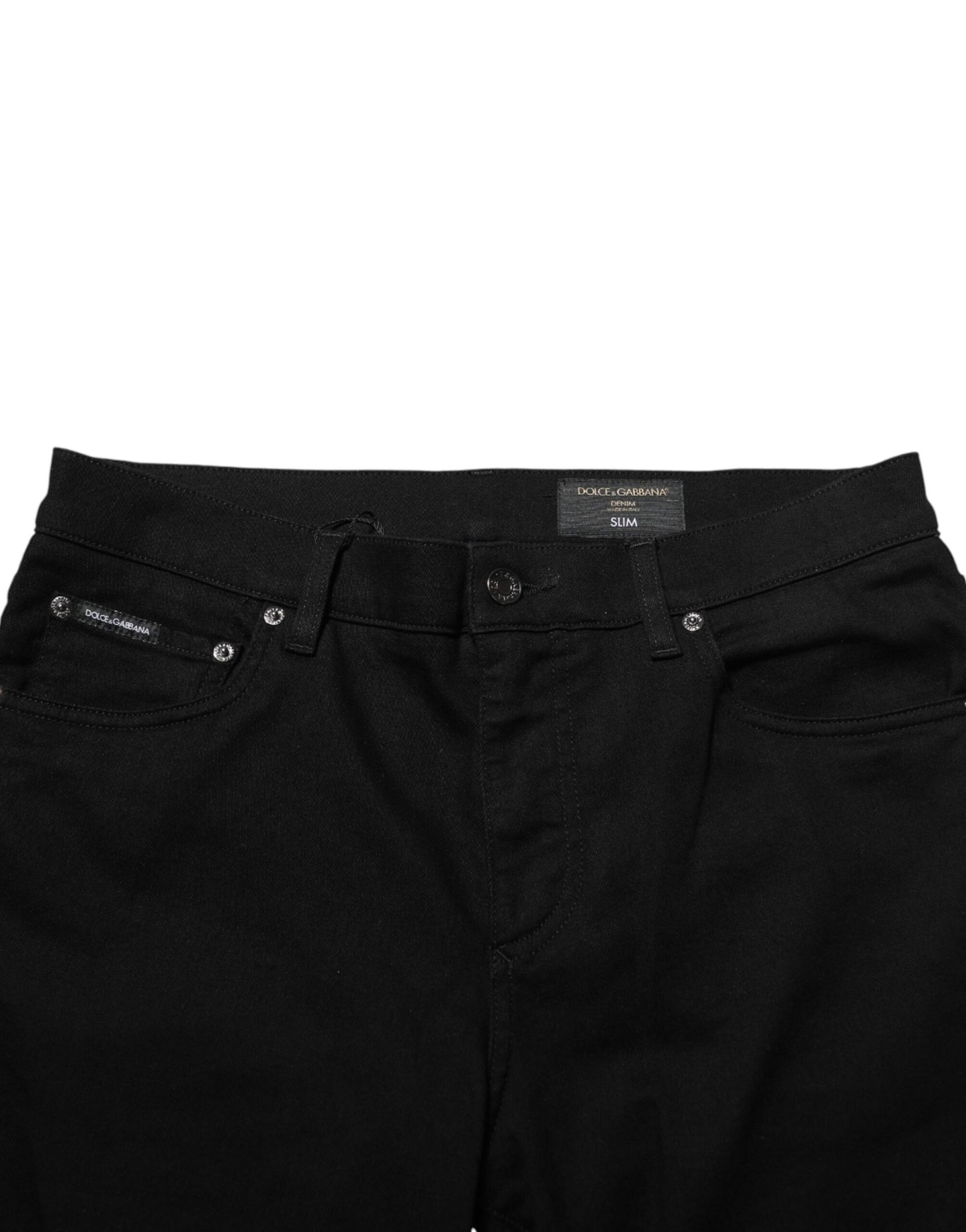 Dolce &amp; Gabbana – Schwarze Slim Fit-Jeans aus Baumwollstretch für Herren
