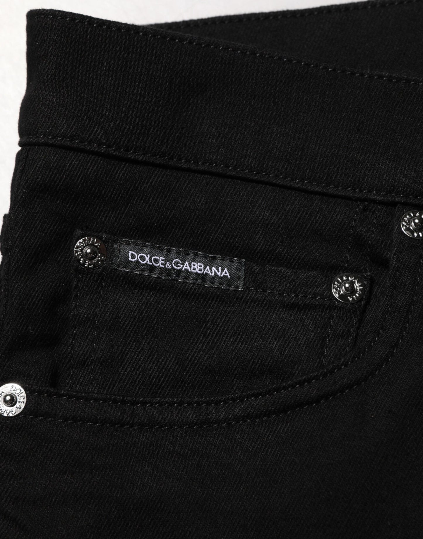Dolce &amp; Gabbana – Schwarze Slim Fit-Jeans aus Baumwollstretch für Herren
