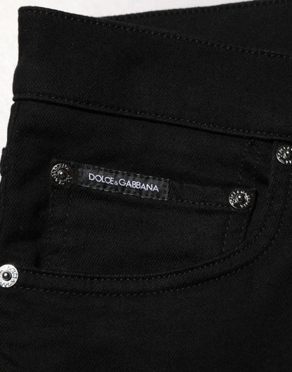 Dolce &amp; Gabbana – Schwarze Slim Fit-Jeans aus Baumwollstretch für Herren