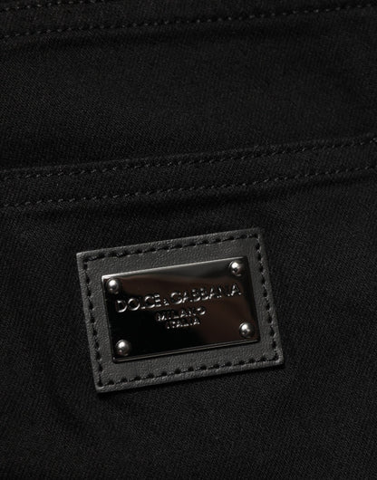 Dolce &amp; Gabbana – Schwarze Slim Fit-Jeans aus Baumwollstretch für Herren