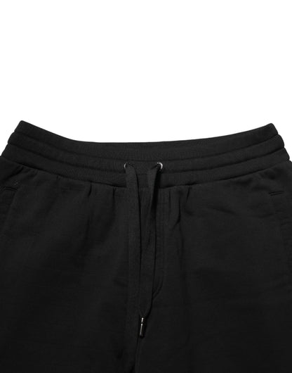 Dolce &amp; Gabbana – Schwarze Jogginghose aus Baumwolle mit DG-Logo