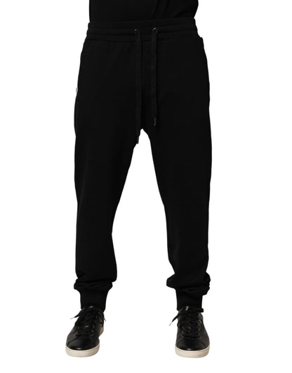Dolce &amp; Gabbana – Schwarze Jogginghose aus Baumwolle mit DG-Logo
