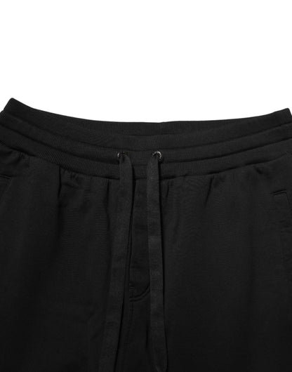 Dolce &amp; Gabbana – Schwarze Jogginghose aus Baumwolle mit DG-Logo