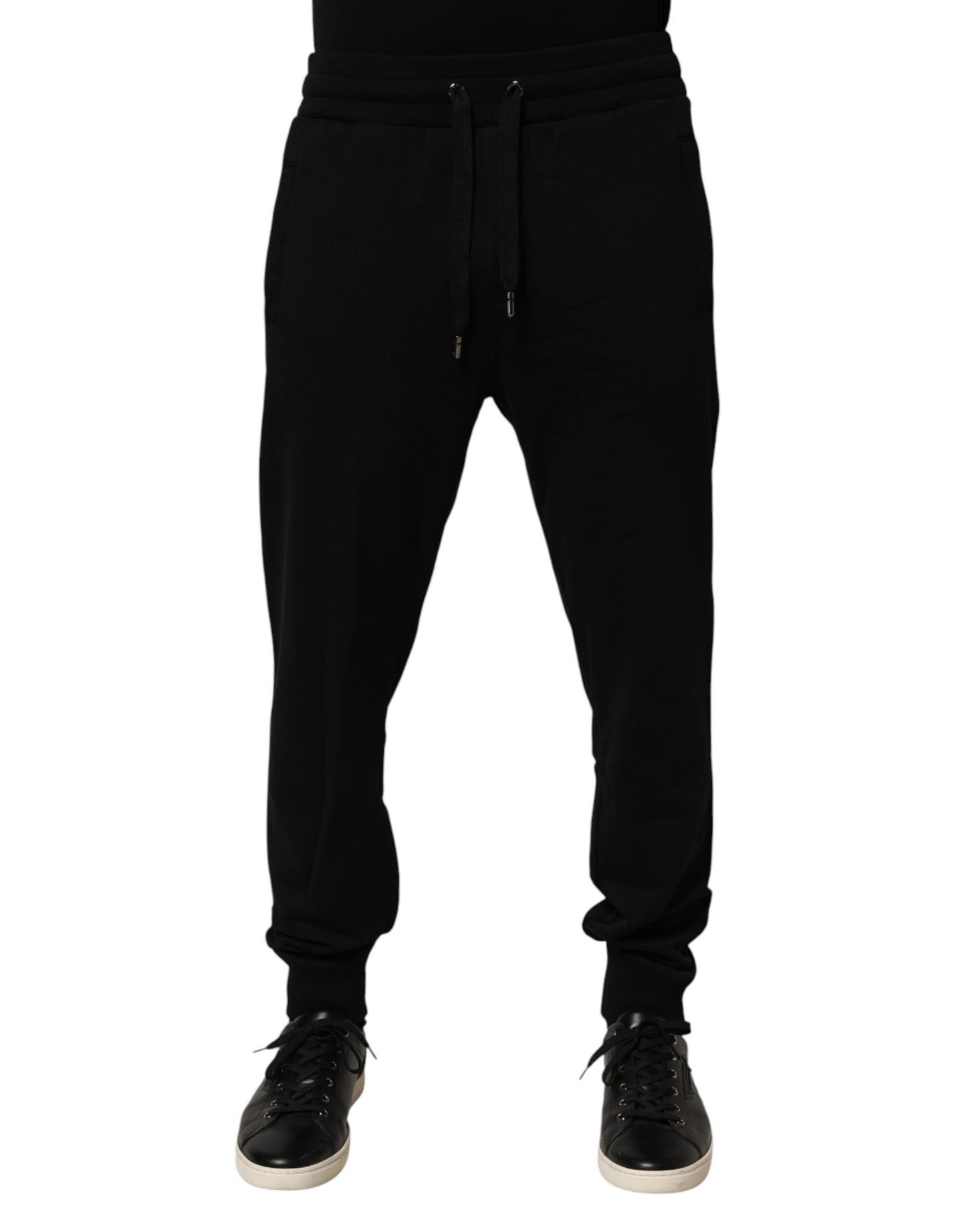 Dolce &amp; Gabbana – Schwarze Jogginghose aus Baumwolle mit DG-Logo