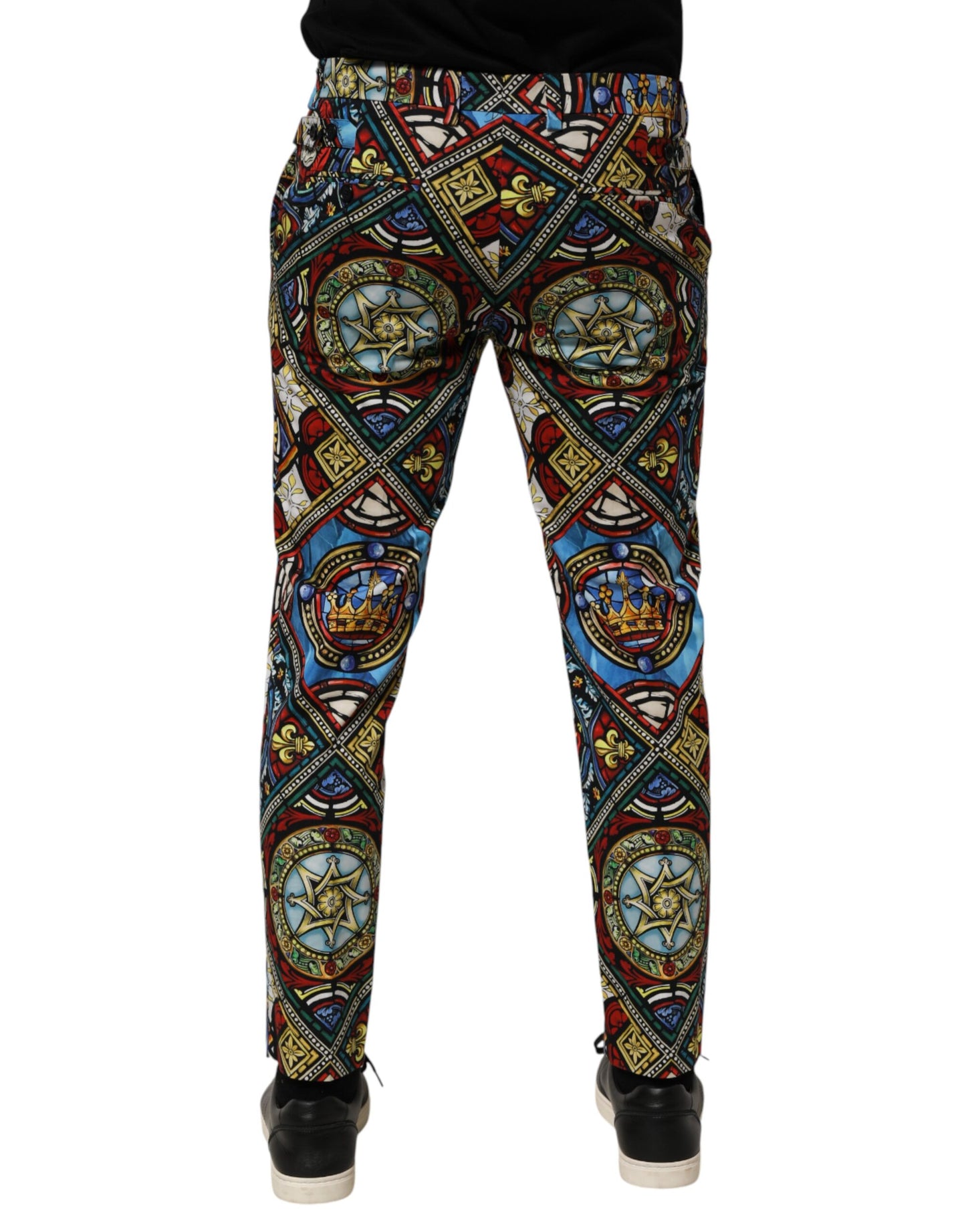 Dolce &amp; Gabbana – Mehrfarbige Herrenhose im Buntglasfenster-Stil