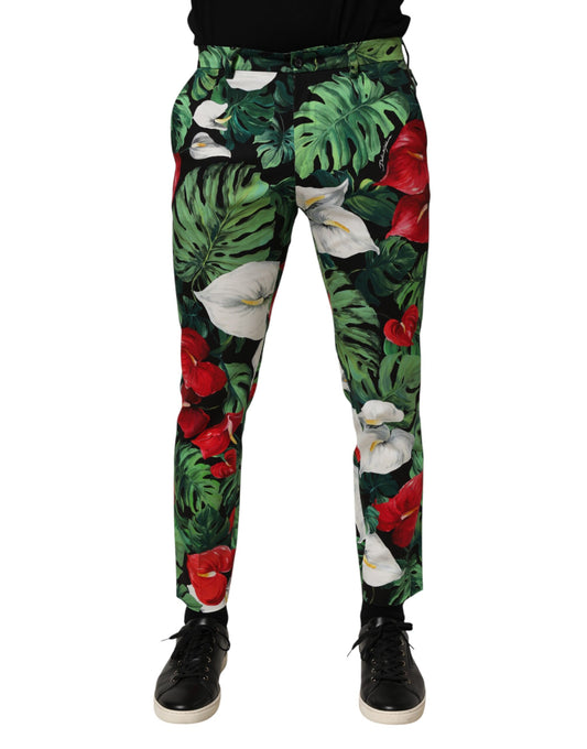 Dolce &amp; Gabbana – Karottenhose aus Baumwolle mit mehrfarbigem Blumendruck