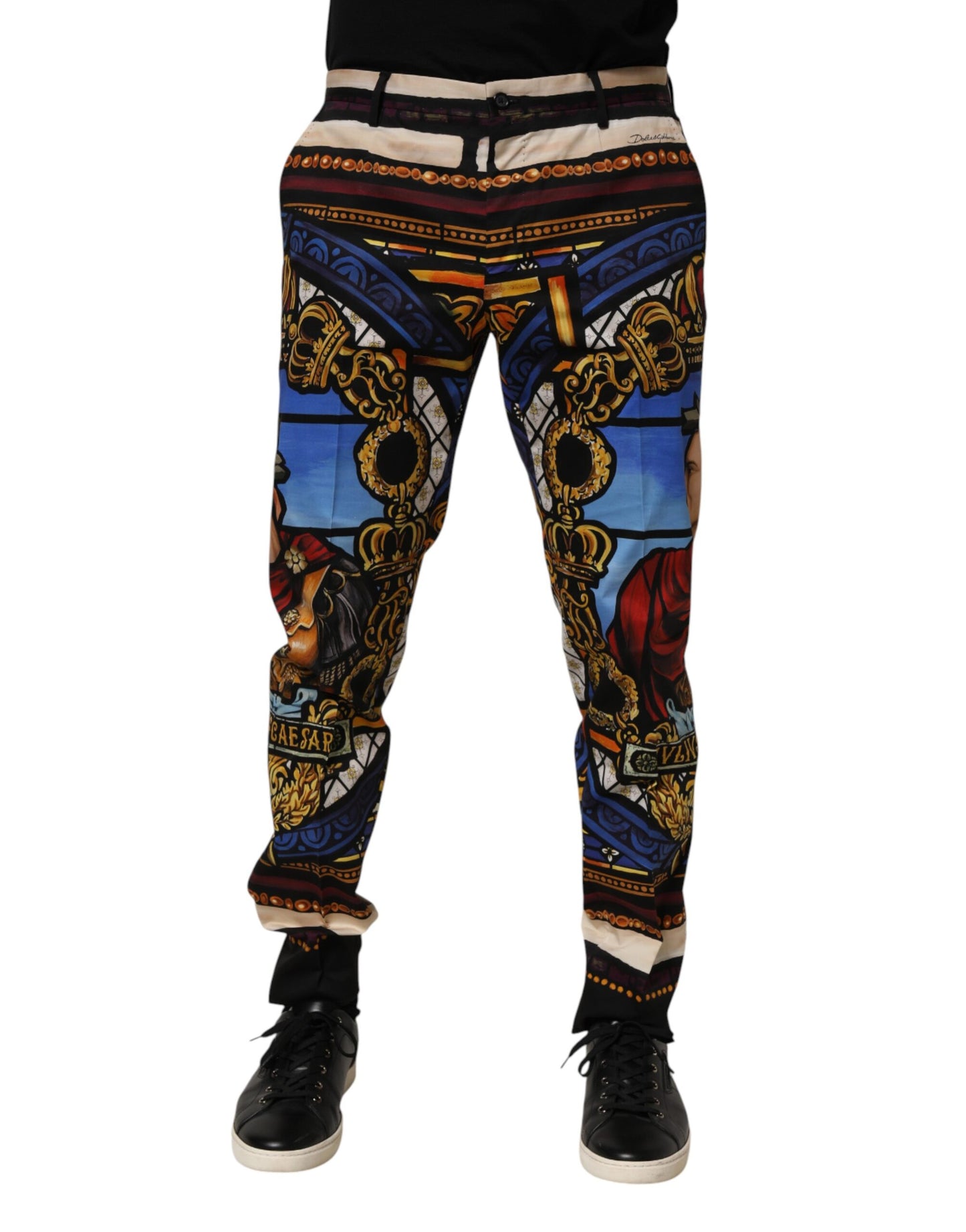 Dolce &amp; Gabbana – Mehrfarbige Karottenhose mit Julias-Ceasar-Print