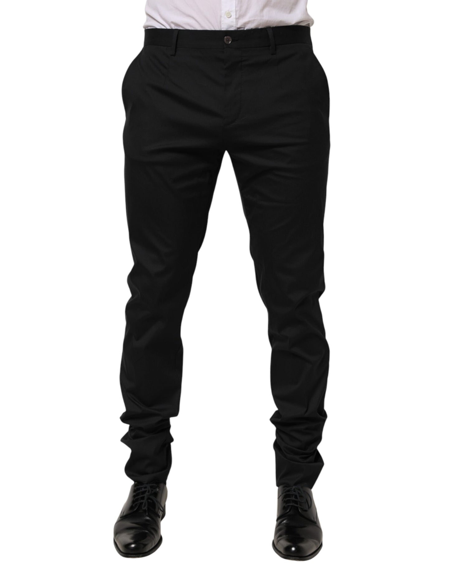 Dolce &amp; Gabbana Schwarze formelle Herrenhose aus Baumwolle