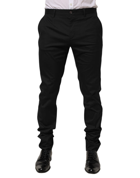 Dolce &amp; Gabbana Schwarze formelle Herrenhose aus Baumwolle