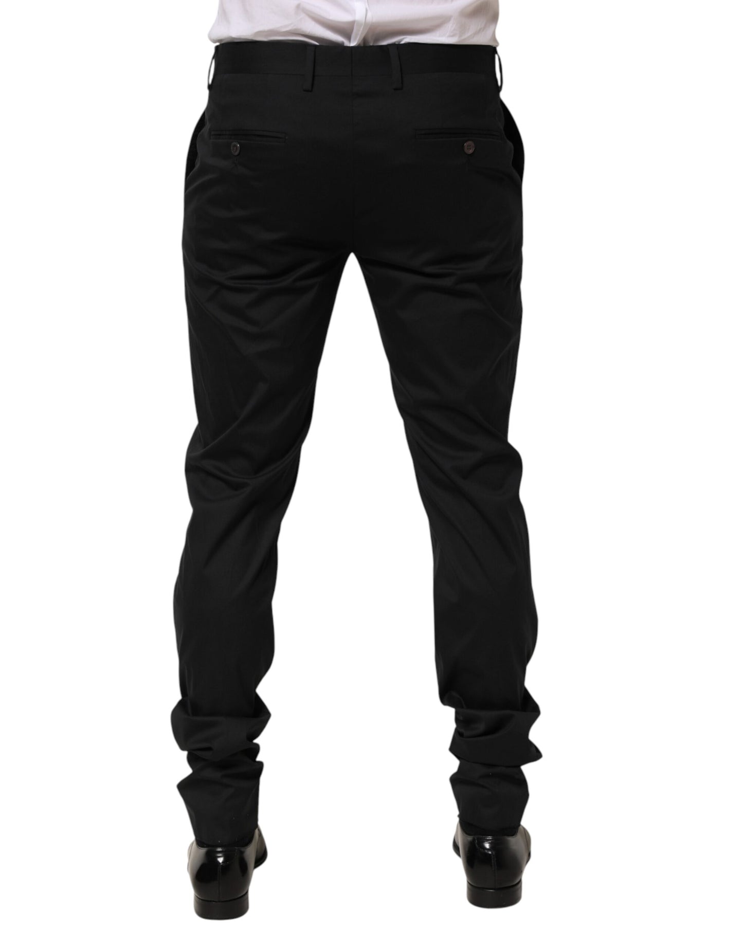 Dolce &amp; Gabbana Schwarze formelle Herrenhose aus Baumwolle
