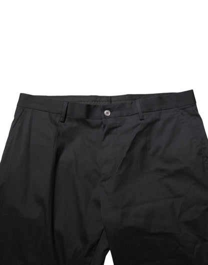 Dolce &amp; Gabbana Schwarze formelle Herrenhose aus Baumwolle