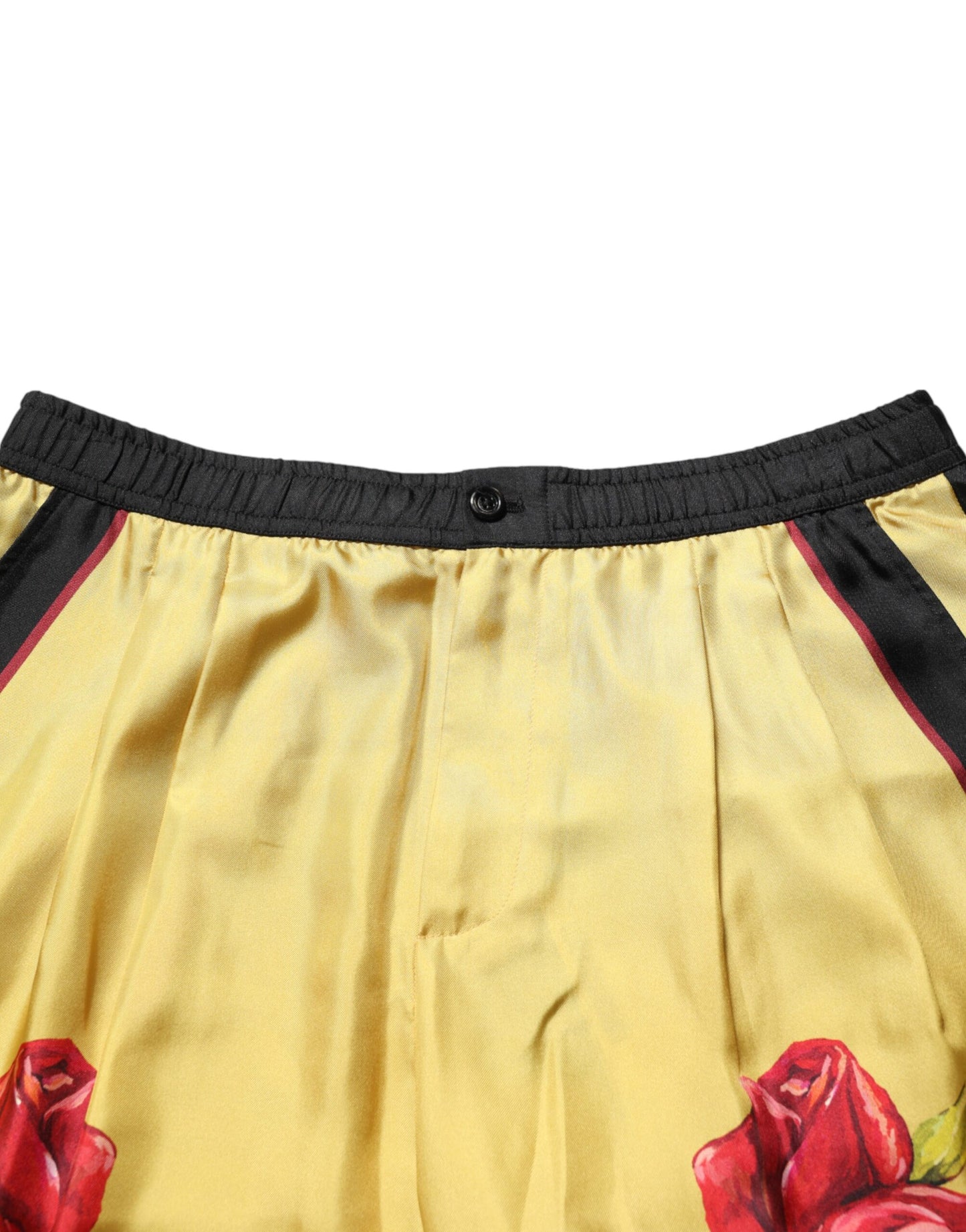 Dolce &amp; Gabbana – Gelbe Bermudashorts aus Seide mit Blumendruck für Herren
