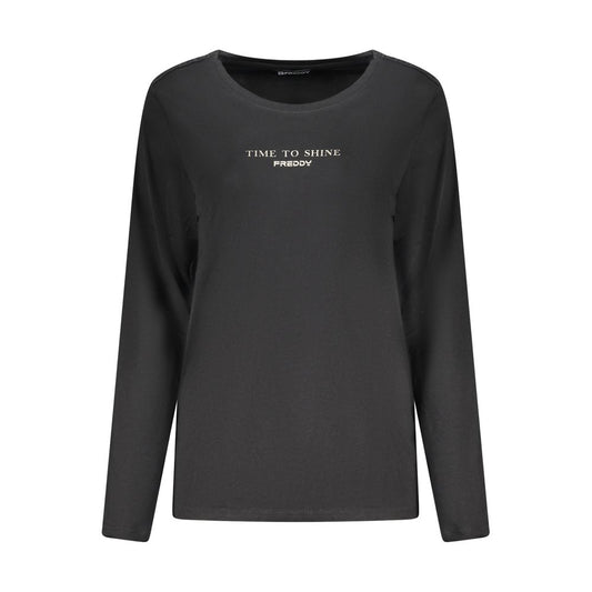 Freddy Black Cotton Women T-Shirt