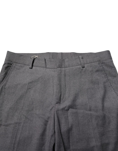 Daniele Alessandrini Gray Polyester Formal Dress Trouser Pants