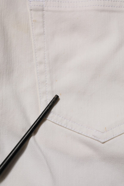 Prada White Mid Waist Skinny Fit Denim Casual Trouser Jeans