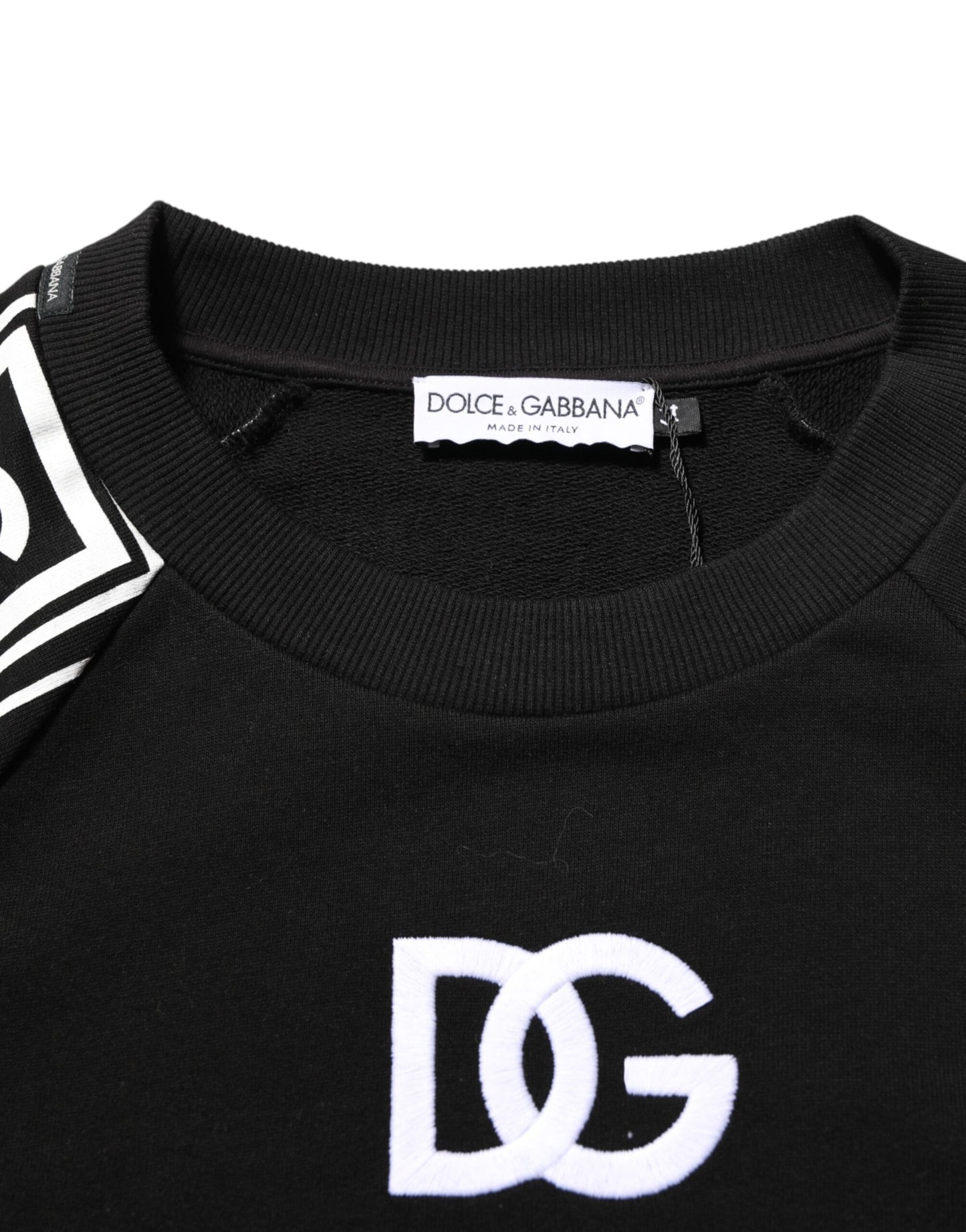 Dolce & Gabbana Black D&G Monogram Cotton Sweatshirt Sweater