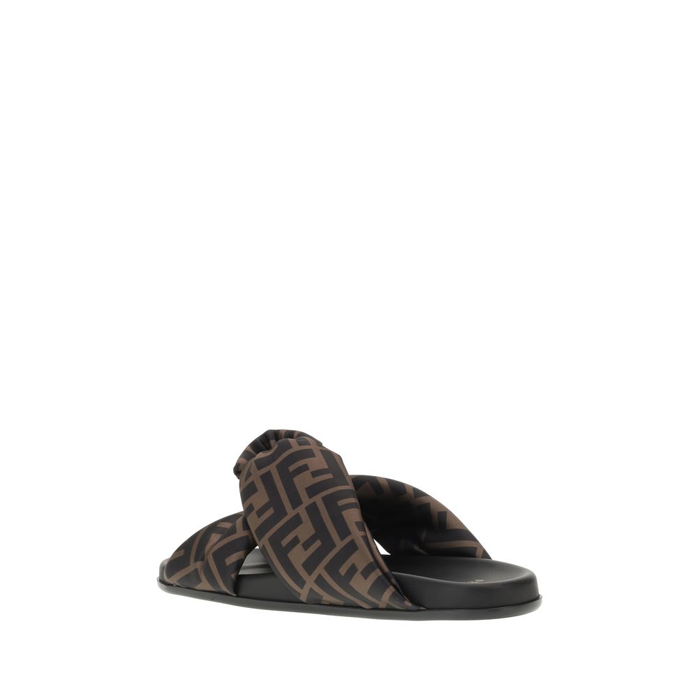 Fendi Satin-Slidesandalen