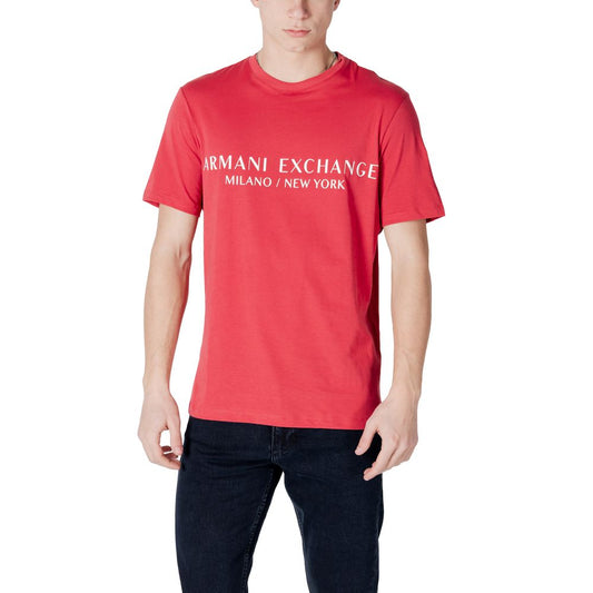Armani Exchange – Rotes Baumwoll-T-Shirt