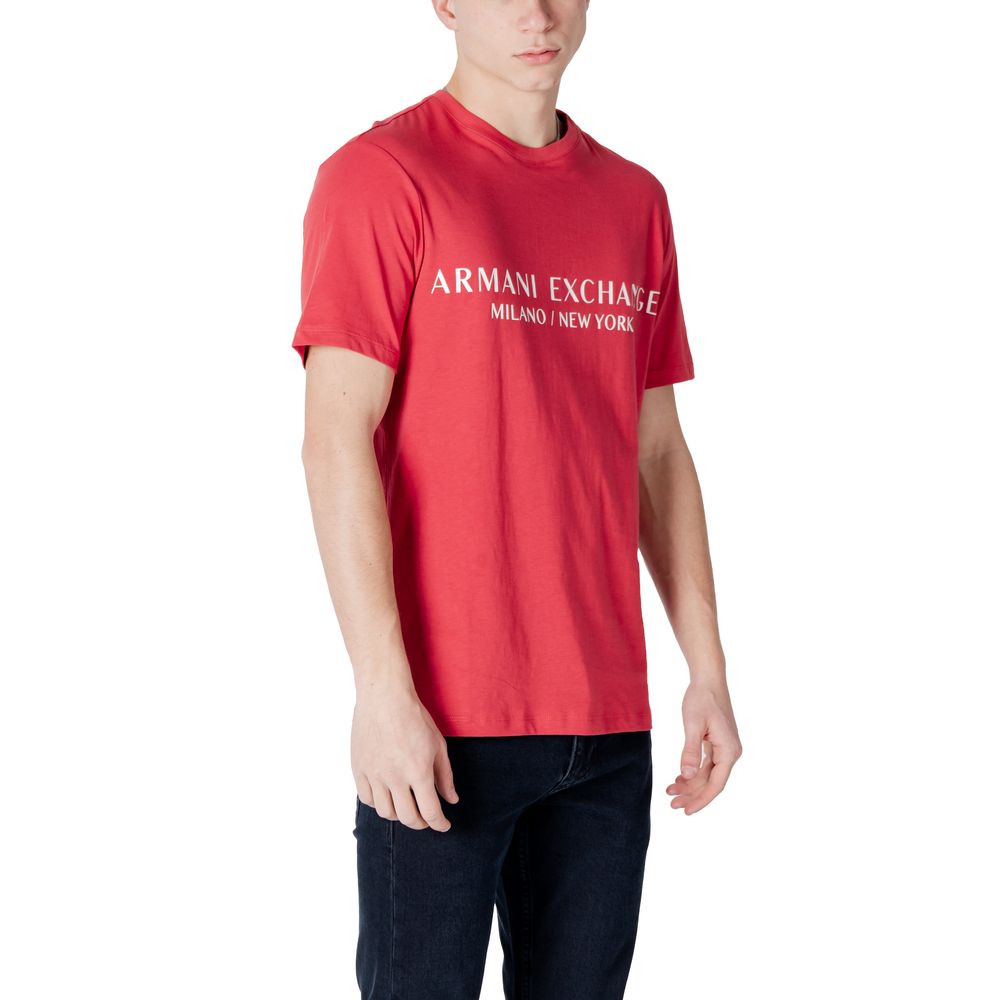 Armani Exchange – Rotes Baumwoll-T-Shirt