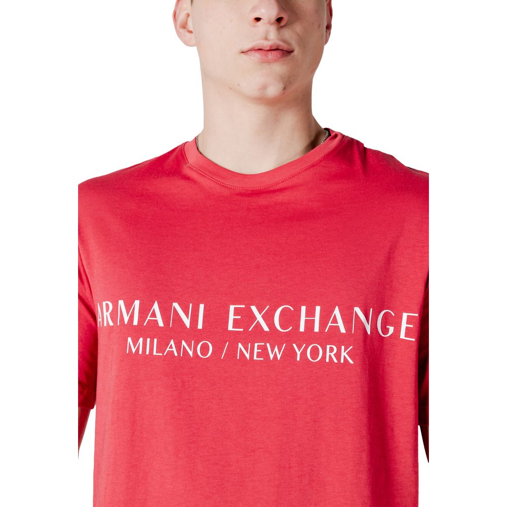 Armani Exchange – Rotes Baumwoll-T-Shirt