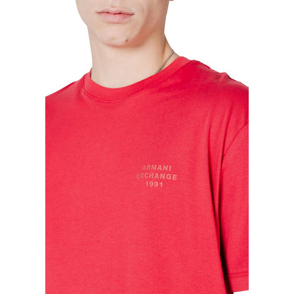 Armani Exchange – Rotes Baumwoll-T-Shirt