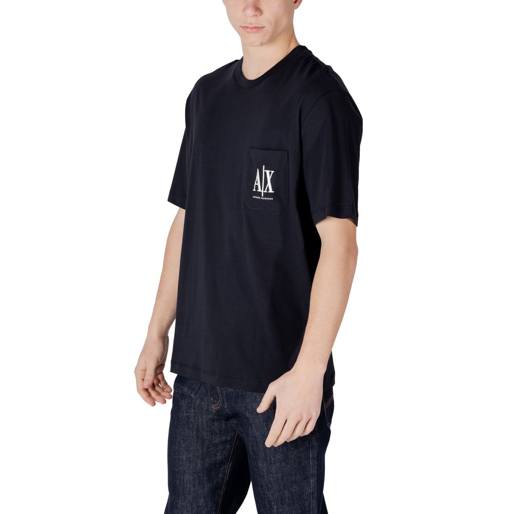 Armani Exchange – Blaues Baumwoll-T-Shirt