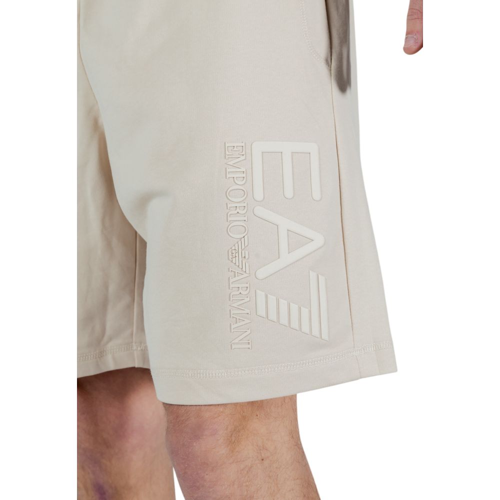 EA7 Emporio Armani Beige Baumwoll-Bermuda