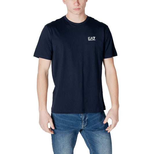 EA7 Emporio Armani Blaues Baumwoll-T-Shirt
