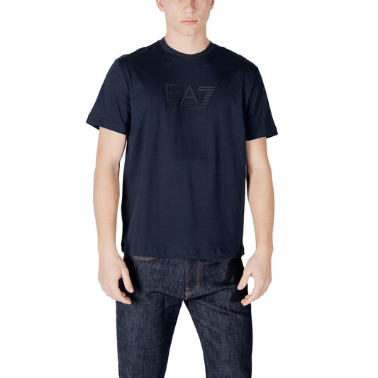 EA7 Emporio Armani Blaues Baumwoll-T-Shirt