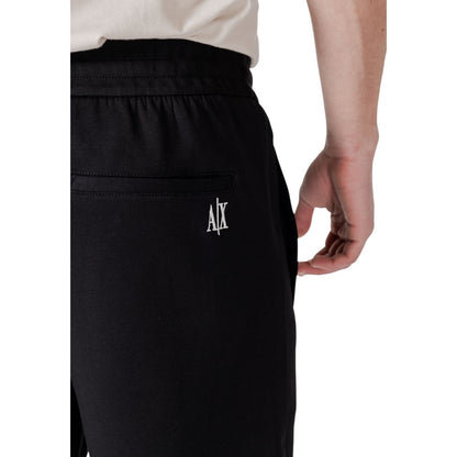 Armani Exchange Black Cotton Bermuda Shorts
