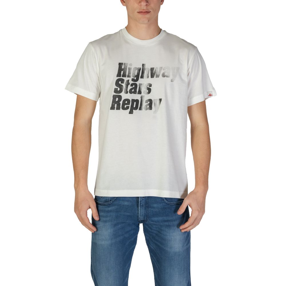 Weißes Baumwoll-T-Shirt von Replay