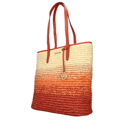 Michael Kors – Orangefarbene Raffia-Schultertaschen