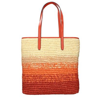 Michael Kors – Orangefarbene Raffia-Schultertaschen