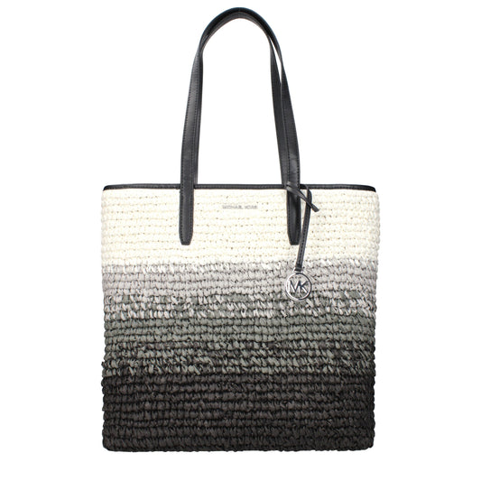 Michael Kors – Schwarze Raffia-Schultertaschen
