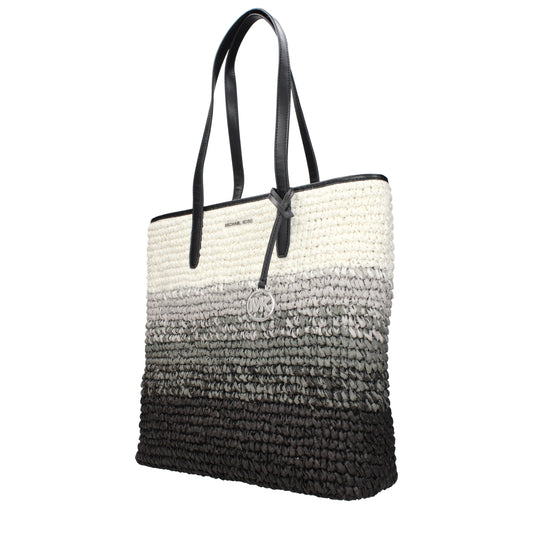 Michael Kors – Schwarze Raffia-Schultertaschen