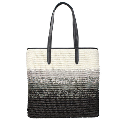 Michael Kors – Schwarze Raffia-Schultertaschen
