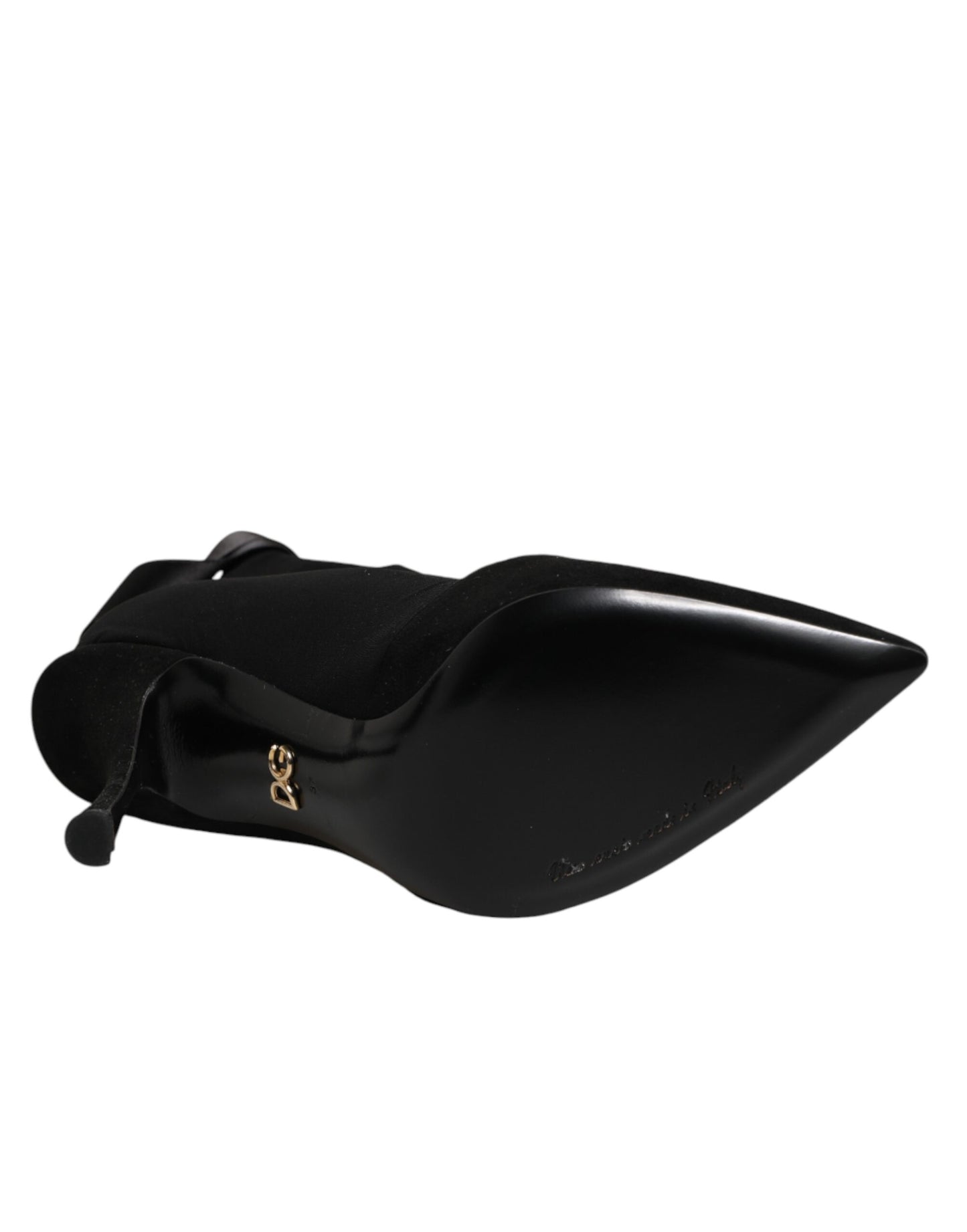 Dolce &amp; Gabbana Schwarze Stiletto-Absätze Schnürstiefel Schuhe
