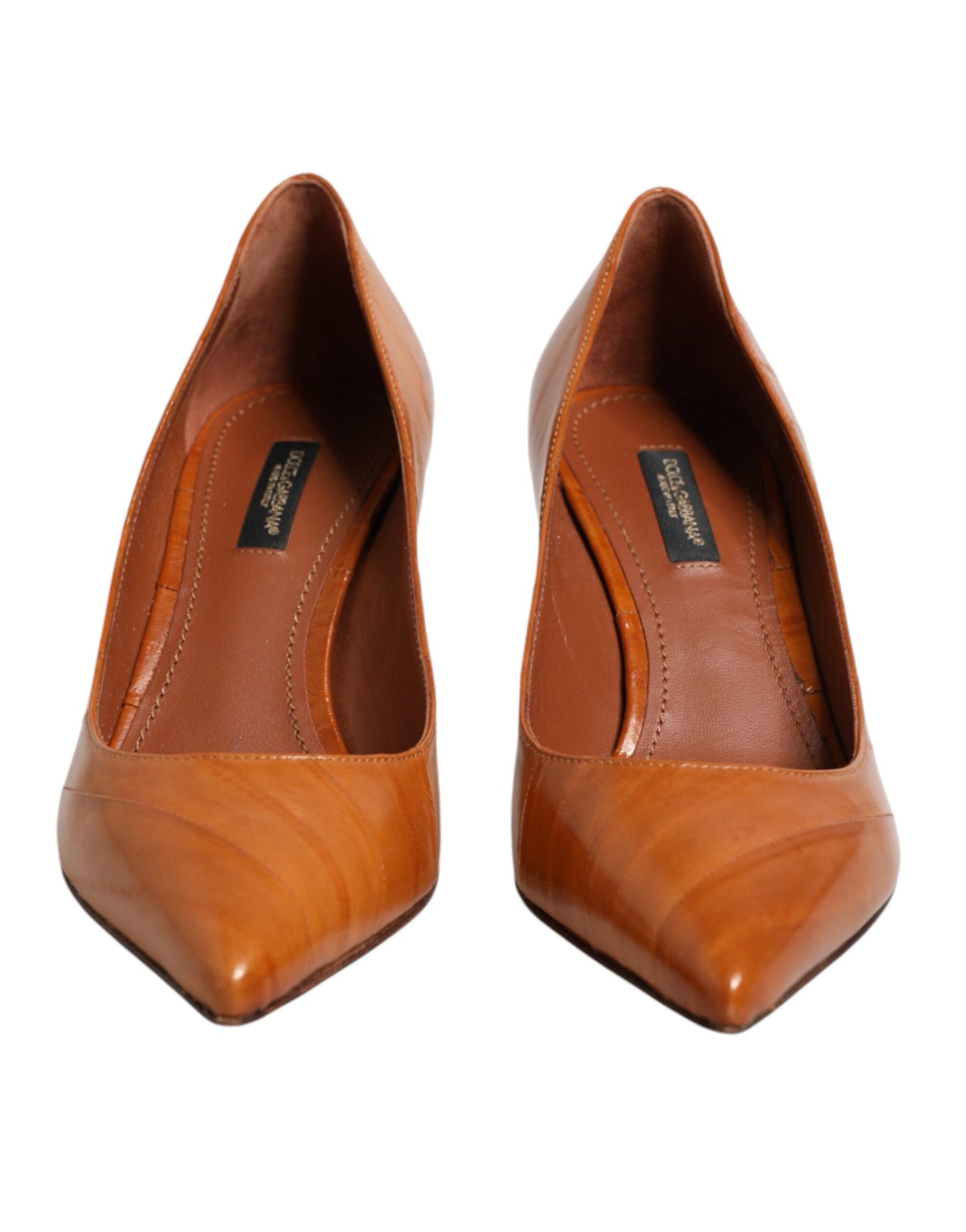 Dolce &amp; Gabbana – Pumps aus braunem Leder mit Kitten Heels