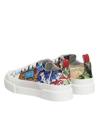 Dolce &amp; Gabbana Mehrfarbige Patchwork Low Top Sneakers Schuhe
