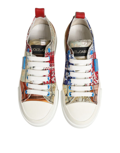 Dolce &amp; Gabbana Mehrfarbige Patchwork Low Top Sneakers Schuhe