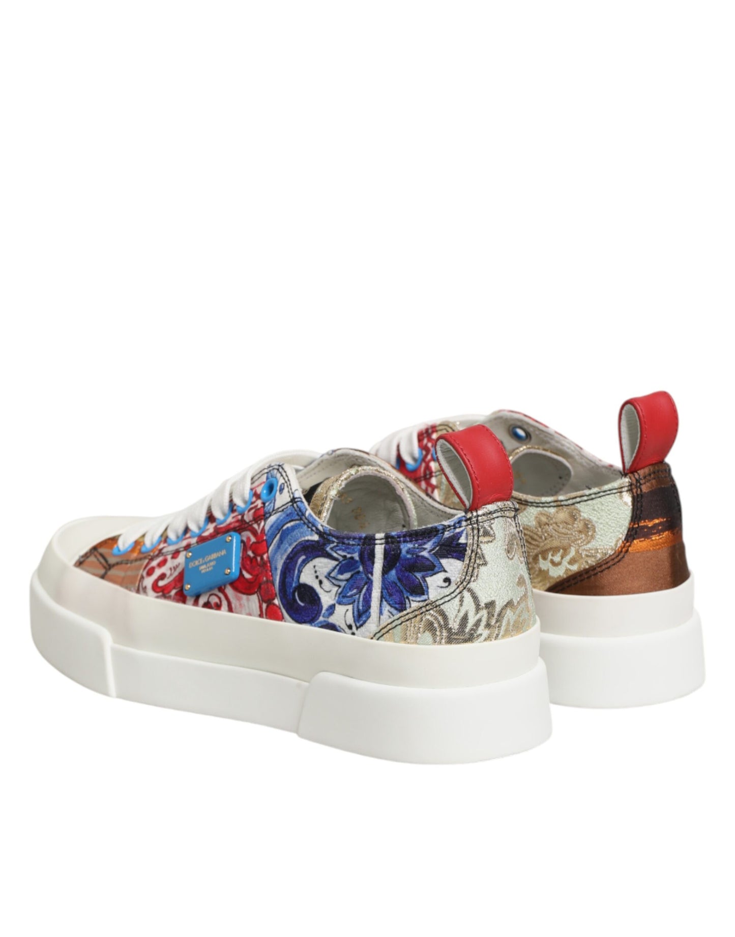 Dolce &amp; Gabbana Mehrfarbige Patchwork Low Top Sneakers Schuhe