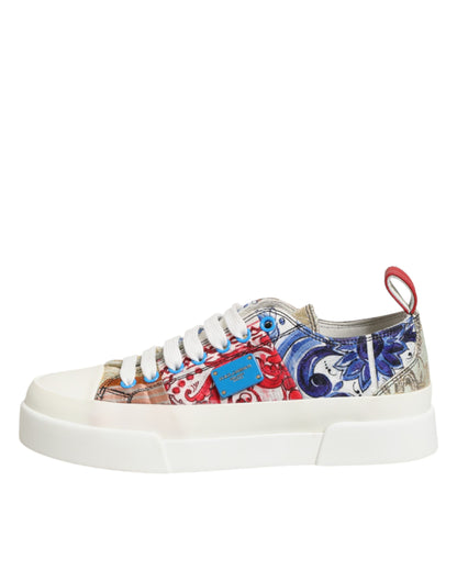 Dolce &amp; Gabbana Mehrfarbige Patchwork Low Top Sneakers Schuhe