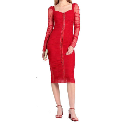 Dolce &amp; Gabbana Midikleid aus gerafftem Seidentüll